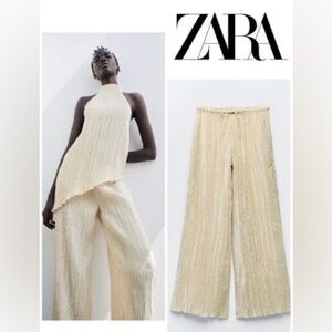 Zara Cream Wide Leg Pants